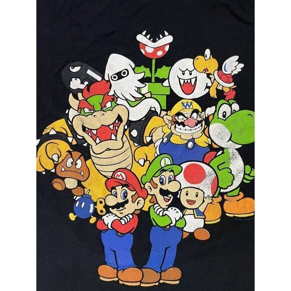 Nintendo Super Mario Graphic T-shirt Men XXL Black Short Sleeve - Picture 2 of 6